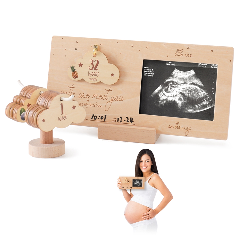 Engraved Wood Frame - Фоторамка Sonogram детская ультразвуковая фоторамка облачная