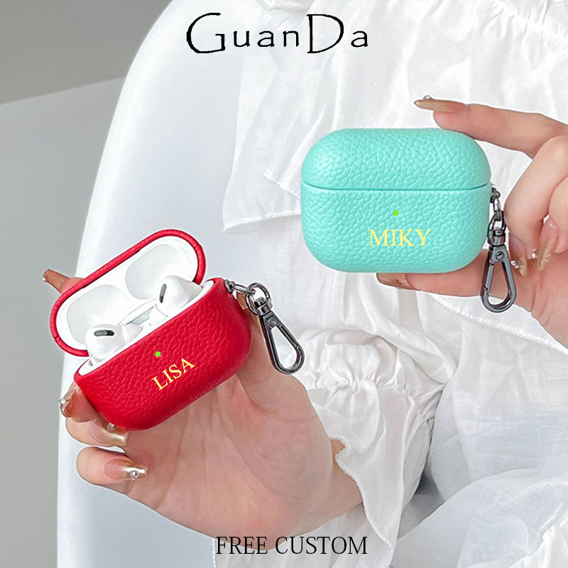 Monogram Keychain Leather - Модный милый мини-чехол для наушников DIY