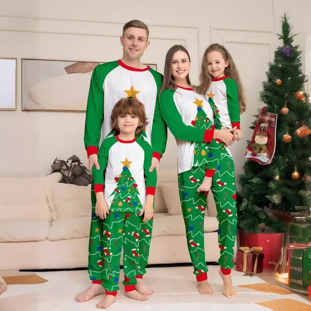 Family Tree Print - Набор рождественских пижам с длинным рукавом,